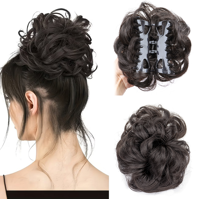 Claw Clip Messy Bun Hair Piece - Синтетический небрежный пучок-шиньон на резинке с