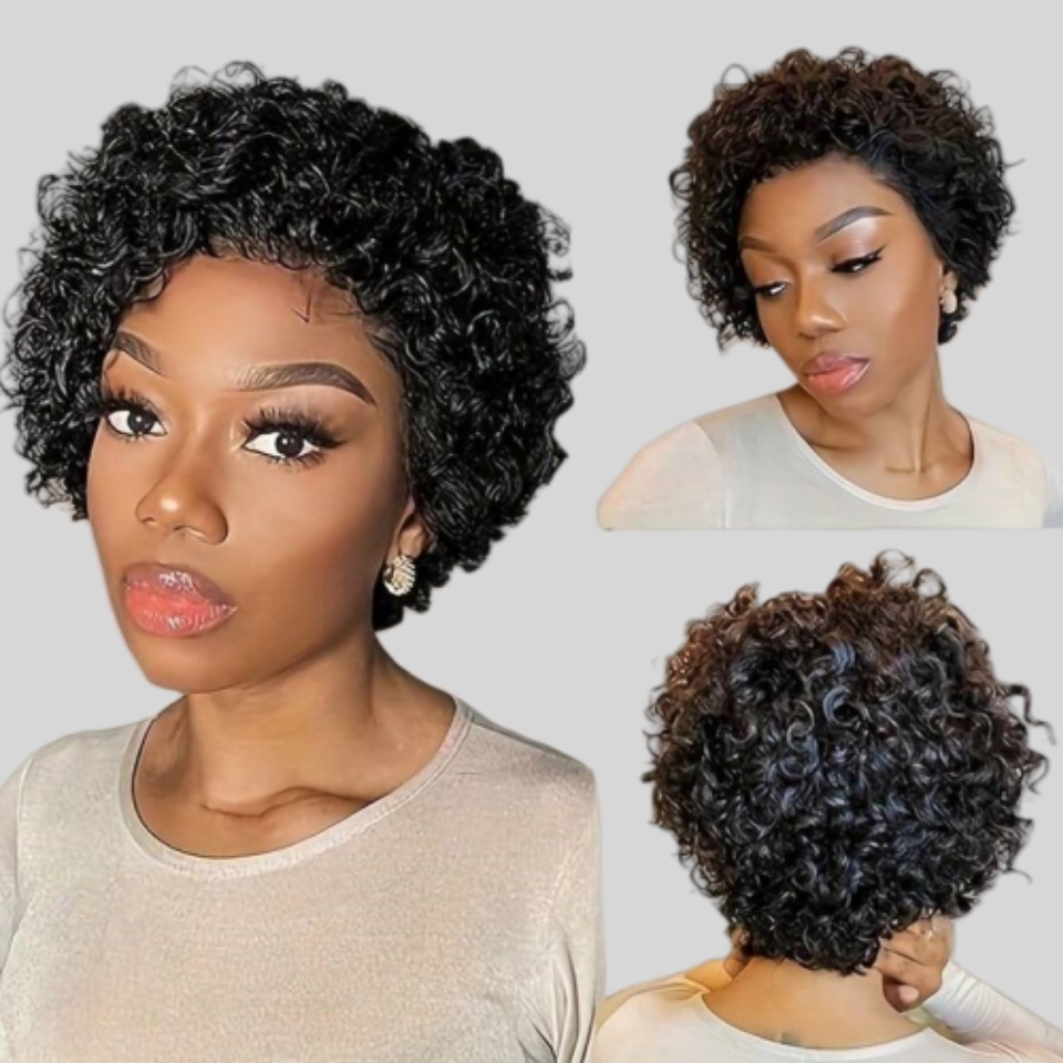 Вьющийся парик с стрижкой пикс – обзор и цена Short Pixie Cut Wig Human Hair Cheap