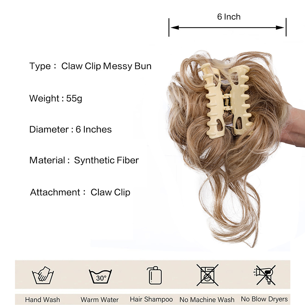 Синтетический беспорядочный пу – обзор и цена Claw Clip Messy Bun Hair Piece