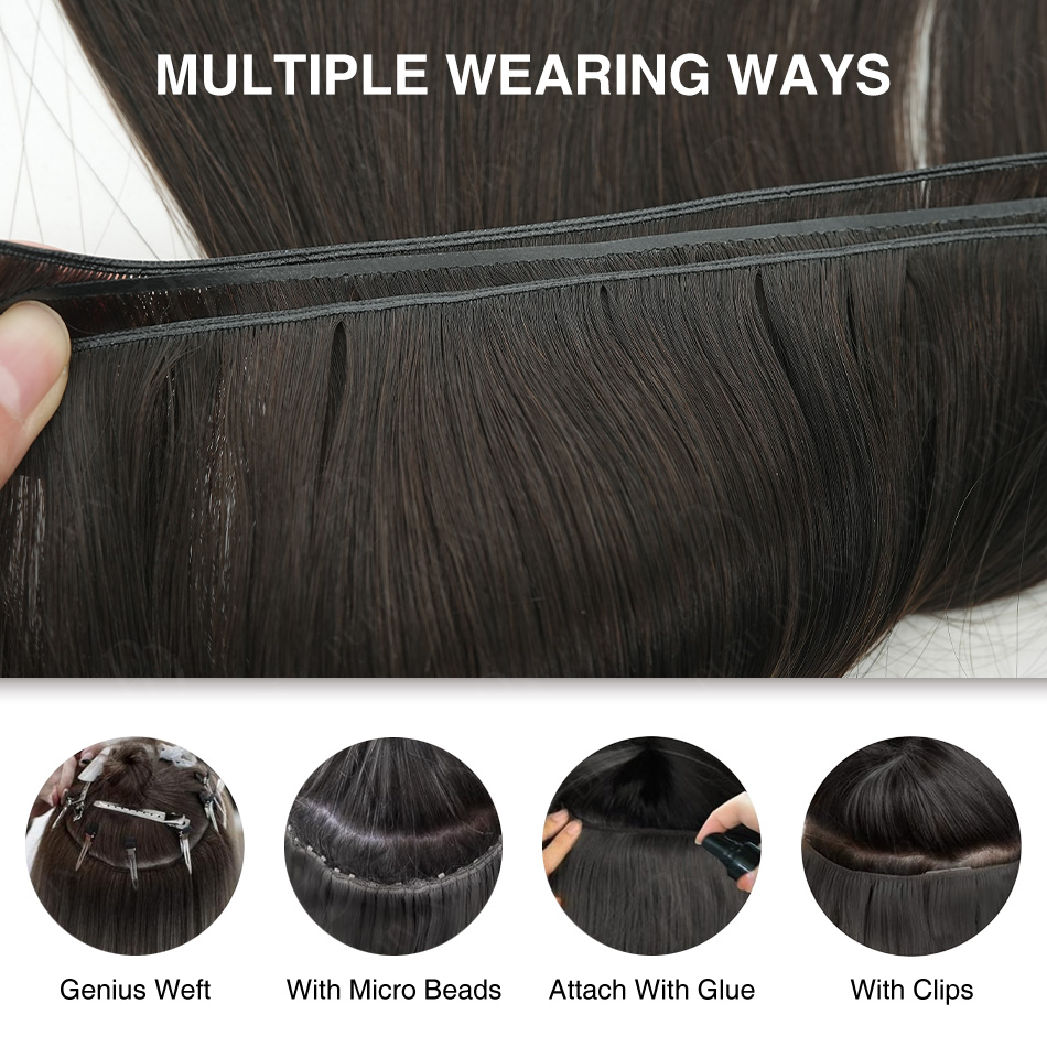 Готовые к отправке прямые нату – обзор и цена Invisible Tape In Extensions Real Hair
