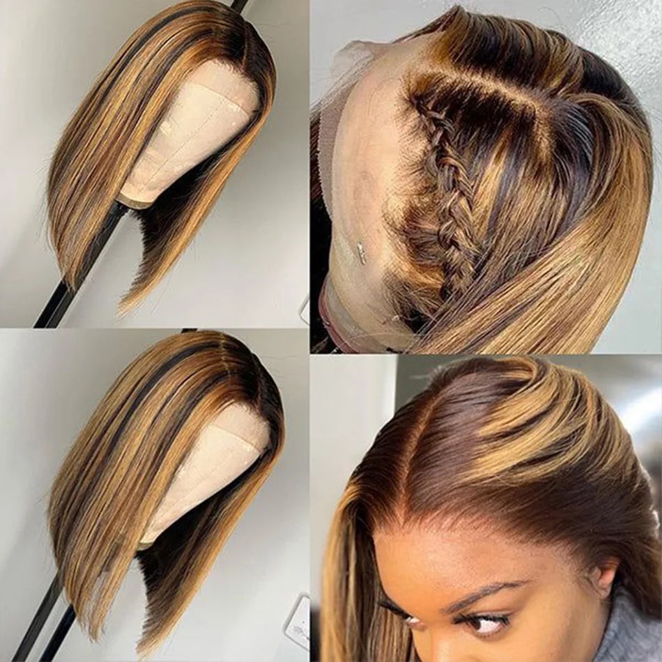 Парик с блондированными прядям – обзор и цена Pre Parted 13X4 Lace Front Bob Wig